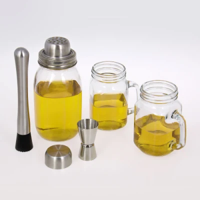 Günstiger Glas-Cocktail-Shaker, Heimbar-Set, Wein-Shaker, Boston-Shaker mit Einmachglas